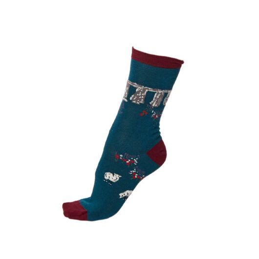 Bamboo Socks - Stonehenge Sheep Flowers