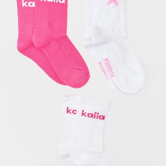 Pack of Three Kaiia Star Socks Pink Multi