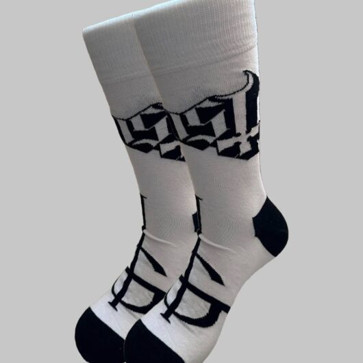 Ghost Unisex Symbol Band Logo Mono Ankle Socks in White