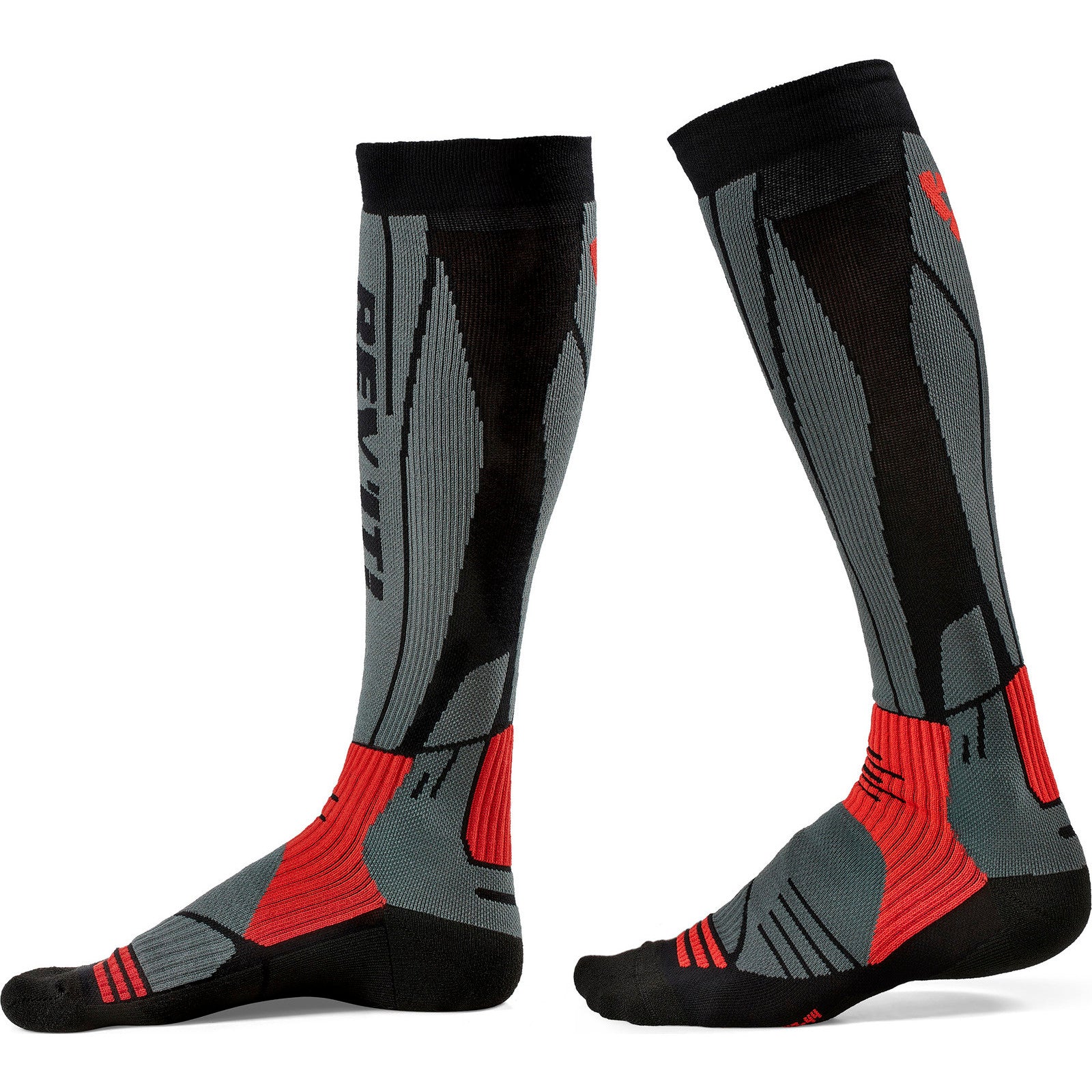 Rev It Andes Winter Motorcycle Socks - Light Grey Red / UK 3-5 | EU 35-38