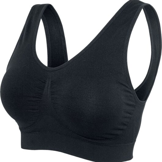 Urban Classics Bra - Padded Sports Bra - XS to 5XL - for Women - black